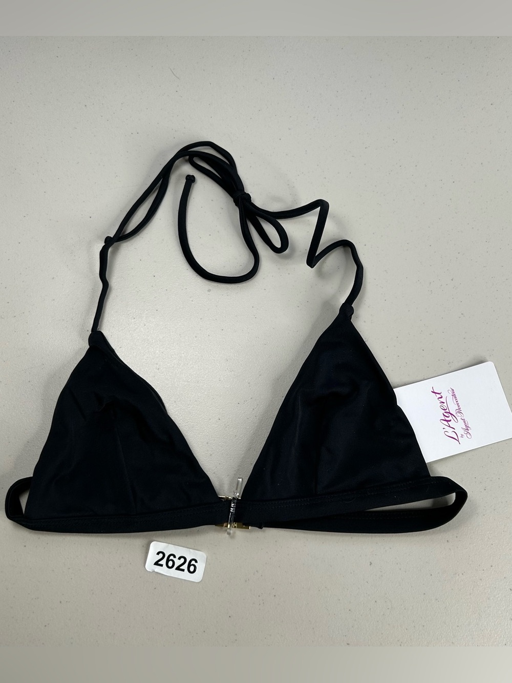 L'Agent by Agent Provocateur Tayler Black Bathing Suit Bikini Top  Small